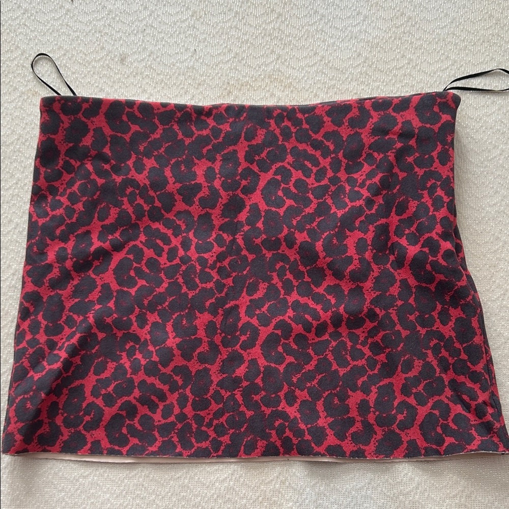 Princess Polly Red and Black Leopard Mini Skirt